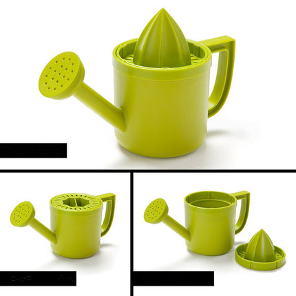Lemoniere Original Watering Can Shaped Manual Hand Juicer Green Plastic Squeezer With Pourer For Lemon Or Citrus Juice With Flip Lid For Storage