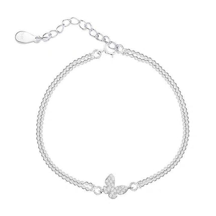 Silver Accessories Butterfly Street Cold Style Simple Double Bracelet