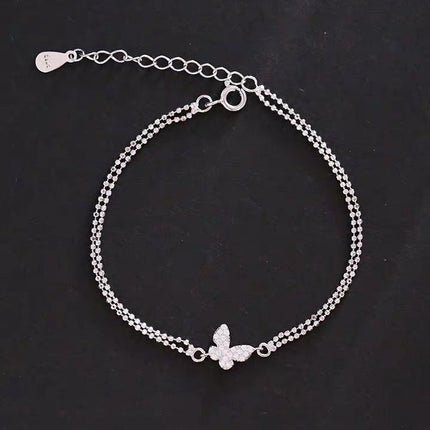 Silver Accessories Butterfly Street Cold Style Simple Double Bracelet