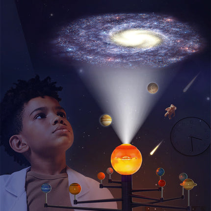 Colorful Solar System LED Sky Projector Rotating Voice Control Music Player Tecnology DIY Planetarium Model STEAM Education Toy