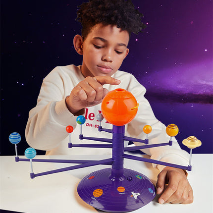 Colorful Solar System LED Sky Projector Rotating Voice Control Music Player Tecnology DIY Planetarium Model STEAM Education Toy