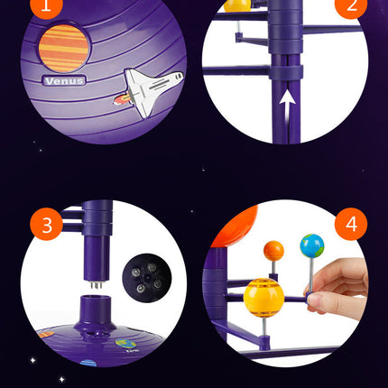 Colorful Solar System LED Sky Projector Rotating Voice Control Music Player Tecnology DIY Planetarium Model STEAM Education Toy