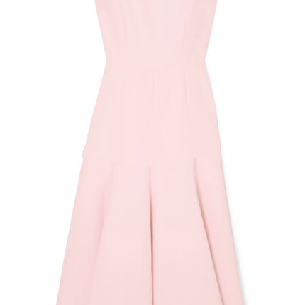 Spring And Summer New Pink Sweet Round Neck Large Skirt Dress Women