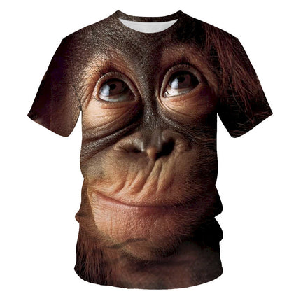 Animal Monkey Print 3D Digital Printing Men's T-Shirt