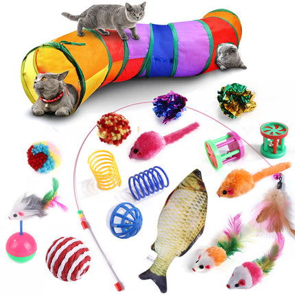 Collapsible Cat Channel Rolling Floor Dragon Color Cylinder Pet Toy Rainbow Cat Tunnel