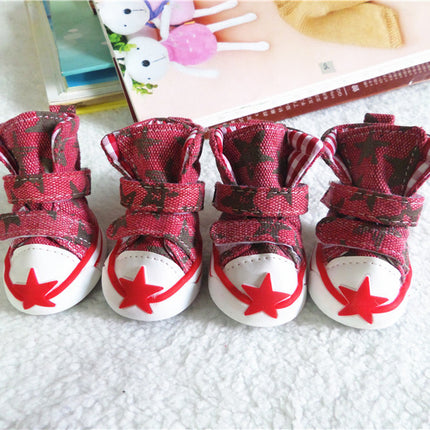 Factory Direct Wholesale Dog Shoes Star Cowboy Shoes Breathable Spring And Summer Puppy Shoes Teddy Bichon Dog Pet Shoes