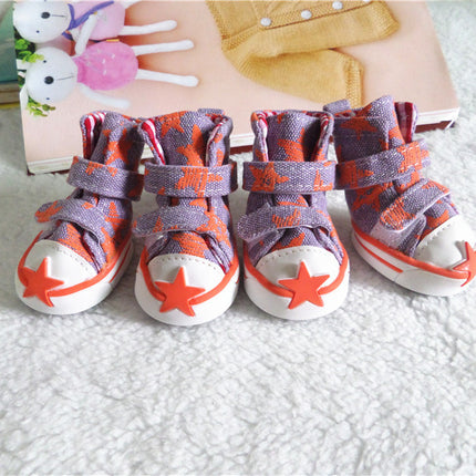 Factory Direct Wholesale Dog Shoes Star Cowboy Shoes Breathable Spring And Summer Puppy Shoes Teddy Bichon Dog Pet Shoes