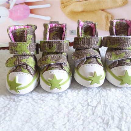 Factory Direct Wholesale Dog Shoes Star Cowboy Shoes Breathable Spring And Summer Puppy Shoes Teddy Bichon Dog Pet Shoes