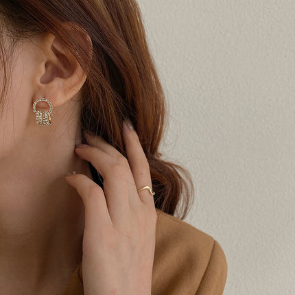 Exquisite Rhinestone Circle Hoop Earrings