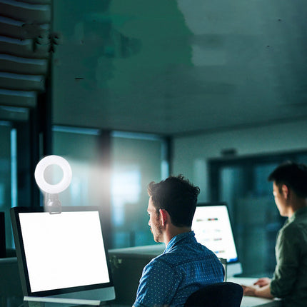 Video Conference 4 Inch Fill Light Computer Live Photography Light  LED Selfie Light USB Powered Round Camera Lamp Dimmable LED Ring Light With Phone Holder