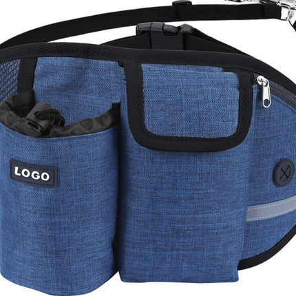 Dog Training Leash Waist Bag Hands-Free Outdoor Pet Running Walking Leash Portable Dog Food Water Cup Storage Bags