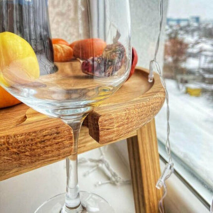 Wooden Outdoor Folding Picnic-table With Glass Holder 2 In 1 Wine Glass Rack Outdoor Wine Table Wooden Table Easy To Carry Wine