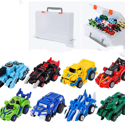 Creative Jumping Warrior Deformation Battle Toy Car Bounce Transformation Robot New Anime PVC Action Figures Boys Toys Game Set