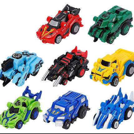 Creative Jumping Warrior Deformation Battle Toy Car Bounce Transformation Robot New Anime PVC Action Figures Boys Toys Game Set