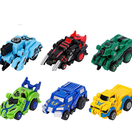 Creative Jumping Warrior Deformation Battle Toy Car Bounce Transformation Robot New Anime PVC Action Figures Boys Toys Game Set