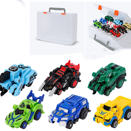Creative Jumping Warrior Deformation Battle Toy Car Bounce Transformation Robot New Anime PVC Action Figures Boys Toys Game Set