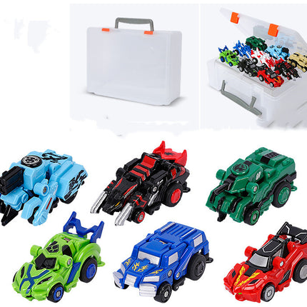 Creative Jumping Warrior Deformation Battle Toy Car Bounce Transformation Robot New Anime PVC Action Figures Boys Toys Game Set