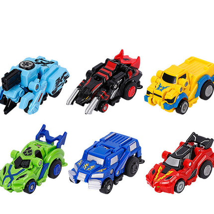 Creative Jumping Warrior Deformation Battle Toy Car Bounce Transformation Robot New Anime PVC Action Figures Boys Toys Game Set