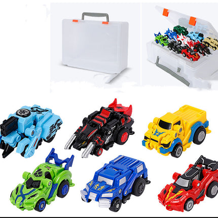 Creative Jumping Warrior Deformation Battle Toy Car Bounce Transformation Robot New Anime PVC Action Figures Boys Toys Game Set