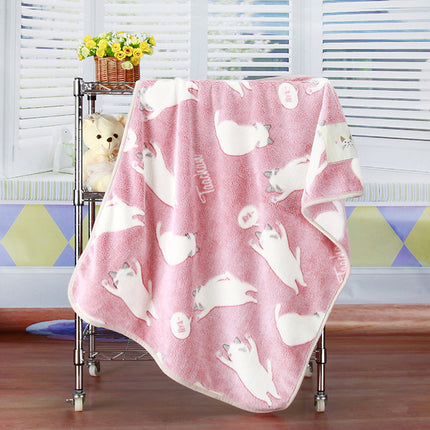Pet Quilt Warm Blanket Coral Fleece Antifreeze Autumn And Winter Pets