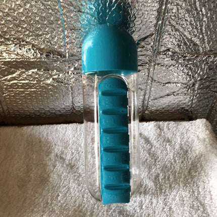 Water Bottle With Pillbox Plastic Drink Bottle With Medicine Pills Box Travel 7 Days Drug Organizer Drinking Container