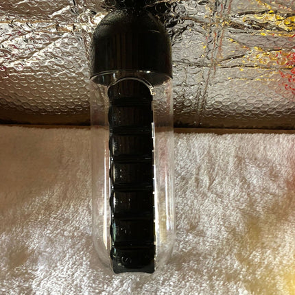Water Bottle With Pillbox Plastic Drink Bottle With Medicine Pills Box Travel 7 Days Drug Organizer Drinking Container