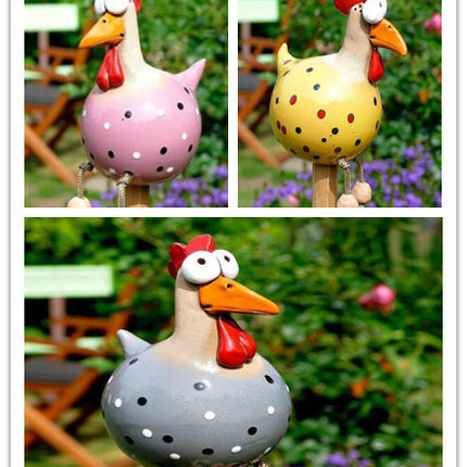 Yard Art Decor Chicken Garden Lawn Plug Hen Rooster Ornaments Hens Bird Statues Edge Seater Indoor Outdoor Decorations