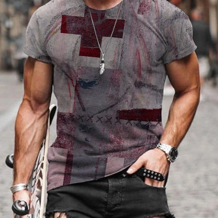European And American Men's Cross Print T-shirt