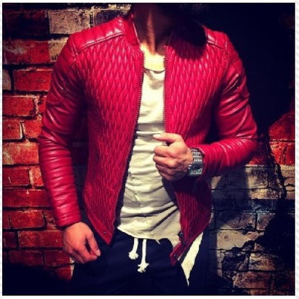 Long Sleeve Zipper Cardigan Jacket Leather Jacket Leather Coat