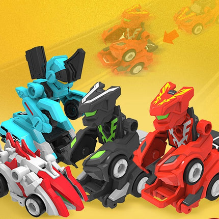 Creative Jumping Warrior Deformation Battle Toy Car Bounce Transformation Robot New Anime PVC Action Figures Boys Toys Game Set