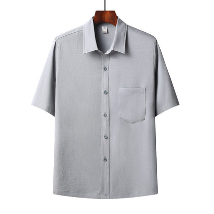 Summer Ice Cotton Short-Sleeved Shirt Set