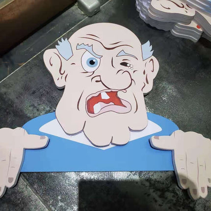 Funny Art Garden Fence Decoration Nosy Old Man Lady Gardening Decoration For Home Garden Outdoor Decoration