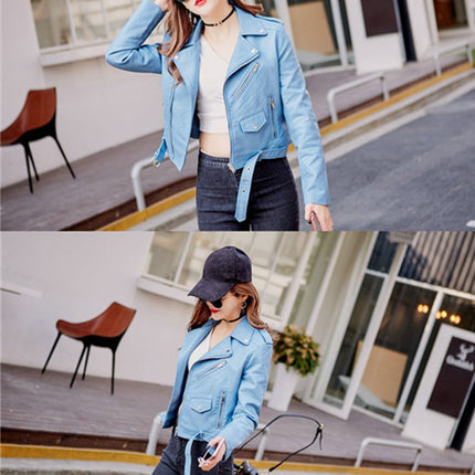 Leather Jacket Korean Style Slim Motorcycle Leather Jacket