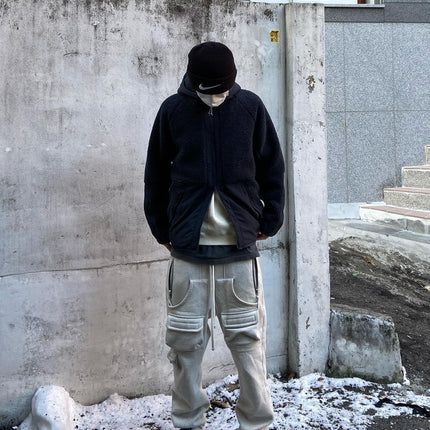 Men's Summer Casual Loose Multi-pocket Gray Boys' Sweatpants