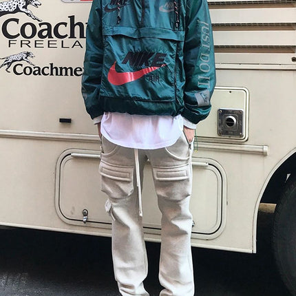 Men's Summer Casual Loose Multi-pocket Gray Boys' Sweatpants