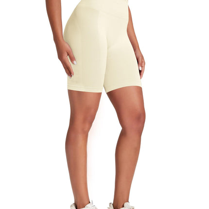 Yoga Pants - Five-Point High Waist Seamless Solid Color