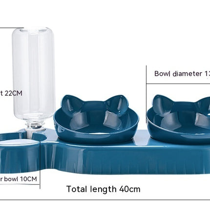 Plastic Double Bowl Anti Roll Pet Products For Cats