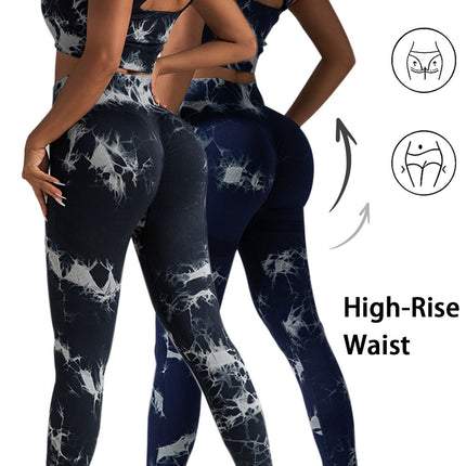 2pack Tie-dye Yoga Pants Seamless Yoga Pants