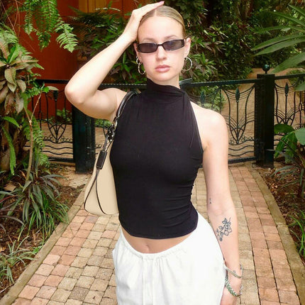 European And American Slim Vest Season Fashion Button Sleeveless Top Women's Design Sense