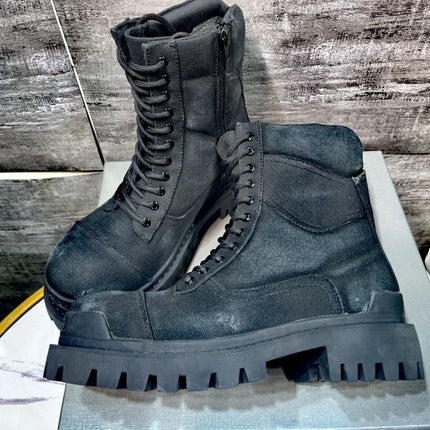 Men's Fashion Casual Round Head Mid-calf Viscose Dr Martens Boots