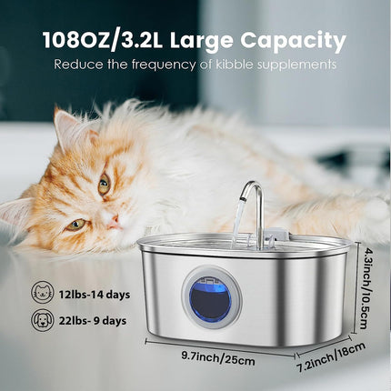 Water Feeder Stainless Steel Pet Water Dispenser