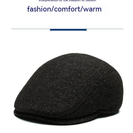 Outdoor Cycling Warm Short Brim Beret Middle-aged And Elderly Men Ear Protection Advance Hats
