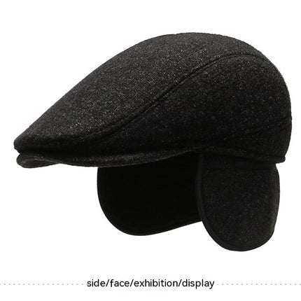 Outdoor Cycling Warm Short Brim Beret Middle-aged And Elderly Men Ear Protection Advance Hats