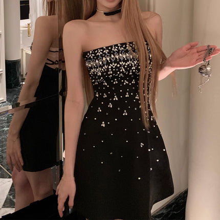 Women's Fashion Heavy Industry Rhinestone Beaded Dress