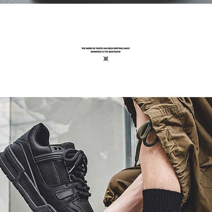 Black American Retro Platform Sports Board Shoes