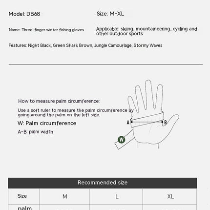Professional Fishing Gloves Winter Exposed Three Finger Half Finger Touch Screen