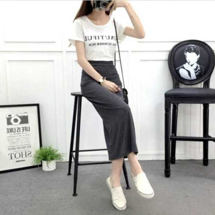 Straight One Step Sheath Elastic Plus Size Skirt