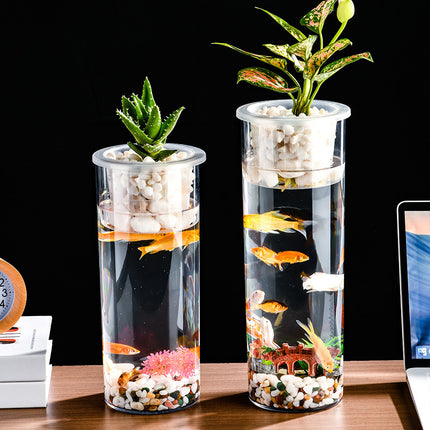 Living Room Micro Landscape Desktop Ecological Pot Transparent Plastic Creative Decoration Fish Tank