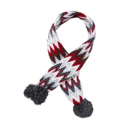Christmas Pet Scarf Contrast Color Striped Red Snowflake Fur Ball Warm And Comfortable