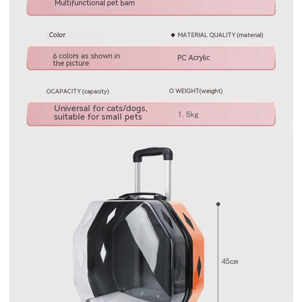 Transparent Backpack With Large Capacity And Ventilated Pet Supplies